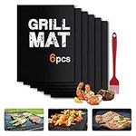 BBQ Grill Mat Set of (6+1) - Non Stick Oven Liner Teflon Cooking Mats - Perfect for Baking on Gas, Charcoal, Oven and Electric Grills - Reusable, Durable, Heat Resistant Barbecue Sheets for Grilling