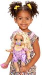 Disney Princess Rapunzel Baby Doll with Carrier Set, Official Disney by Jakks Pacific, Includes Baby Rapunzel Doll with Baby Carrier and Accessories, for Girls, Roleplay Fun for Kids 2+