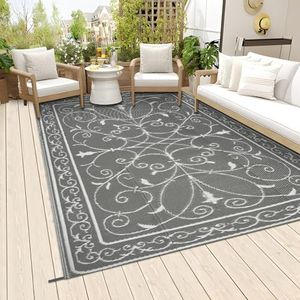 Famibay Outdoor Rug Waterproof Patio Rugs Reversible Garden Rug Portable Picnic Blanket Camping Mat for Balcony Backyard Front Porch Pool Deck