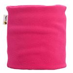 LUPA Kids Handmade Double-Layer Fleece Neck Warmer - Kids Neck Warmer for Boys & Girls - Fleece Neck Gaiter for Winter (Bright Pink, Small (2-6))