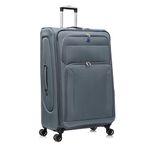 Aerostar Extra Large 32” Lightweight Softshell Expandable Suitcase, Integrated Combination Lock, 4 Wheels Check in Luggage for 30kg (Grey, 162 litres)