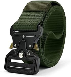 JET STREAM Unisex Synthetic Belt Wide Nylon Military Style Tactical Canvas Men's and Women's Waist Belt with Metal Buckle (pack of 1) (GREEN)