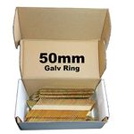 1000 x 50mm Galvanised Ring Framing Nails,Clipped D-Head, for DEWALT 18v Cordless DCN692