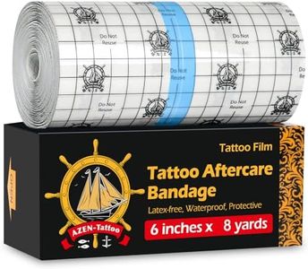 AZEN Tattoo Aftercare Bandage, 6"x 8 Yard, Tattoo Waterproof Bandage, Second Skin Tattoo Cover up Tape, Tattoo Healing Wrap, Tattoo Wrap, Tattoo Tape, Tattoo Supplies