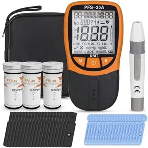 5 in 1 Cholesterol Test Kit with 30 Pack Strips, Professional Grade Quick Lipid Analysis Meter for Home use
