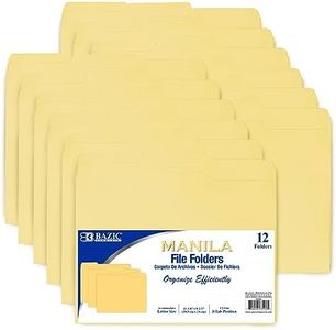 BAZIC Products Manila Folders 8.5 X 11, Manila File Folders 1/3 Cut Letter Size with Left, Right, Center Tabs – Durable Letter Size for Organizing and Filing Documents, Office Folders 576-count