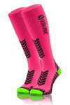 sesto senso Women's Men's Compression Socks for Sports Running, Pink, 47-50