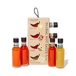 Thoughtfully Gourmet, Global Hot Sauce Gift Set, Internationally Inspired Flavors Include Puerto Rican Mango Habanero, Mexican Style Hot Sauce & More, Set of 4