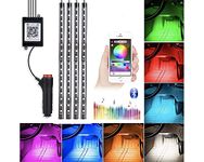 Automaze Bluetooth App Controlled 72 LED Atmosphere Light Multicolour Music Car Strip Lamp For Car Interior (18 LED)