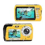 Waterproof Digital Camera, 10ft Underwater Cameras Full HD 4K 56MP Video Recorder Selfie Dual Screens with 18X Digital Zoom, Flashlight, for Snorkeling, Surfing, Swimming