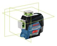 Bosch GLL3-330CG 200ft 360-Degree Green Beam Three-Plane Self-Leveling & Alignment-Line Laser with (1) 12V Max Lithium-Ion 2.0 Ah Battery & Battery Charger, BM1 Positioning Device & Hard Carrying Case