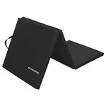 BalanceFrom 1.5" Thick Tri-Fold Folding Exercise Mat with Carrying Handles for MMA, Gymnastics and Home Gym Protective Flooring (Black)