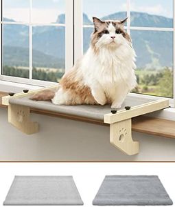 Cat Window Perch, Airsfish Cat Window Hammock 360° View with Two Covers for Large Cats, Easy to Adjust Cat Bed for Windowsill, Bedside, Drawer and Cabinet