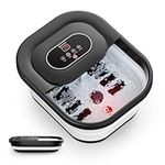 COMFIER Foot Spa Massager with Heat, Foot Bath with Heater, Bubbles, Vibration, Temperature Control, Pedicure Pumice Stone, Smart Timer, Black, Gifts for Women Men