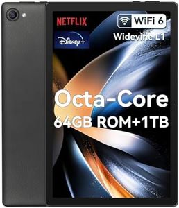 Whitedeer Tablet 10 pollici Android 14 Octa-Core, Face ID, OTG, 8GB+64GB+1TB Espansione, 1280 * 800 IPS, Split-Screen, WiFi 6, BT5.3, Doppia Fotocamera 5MP+8MP, 5000mAh, Widevine L1 (Nero)