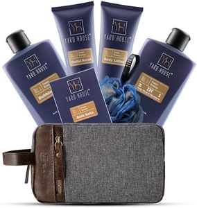 YARD HOUSE All Natural Bath and Body Spa Gift Basket Set for Men - Ocean Breeze - Luxury Men's Skin Care Kit For Him in Toiletry Bag for Revitalization, Exfoliating, Cleasing, Moisturing