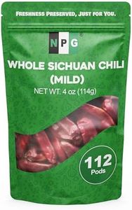 NPG Dried Sichuan Chili Peppers Whole 4 Ounces, Mild, Used in Mexican, Chinese, Thai Dishes, Premium Szechuan Dried Red Chilies for Chili Oil, Paste, and Sauce