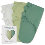 Comfy Cubs Swaddle Blanket Baby Girl Boy Easy Adjustable 3 Pack Infant Sleep Sack Wrap Newborn Babies (Small 0-3 Months, Stone, Sage, Azul)