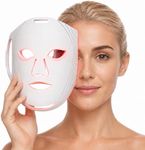 LED Light Therapy Mask Acne Treatment, Red Light Therapy for Face with Red, Blue, and Near Infrared Lights – Adjustable Brightness & 10-Minute Auto Timer – Flexible, Liquid Silicone