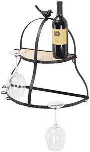 EXCELLO GLOBAL PRODUCTS Wall Mounted Wine Glass Holder: Holds 14 Wine Glasses. - EGP-HD-0033