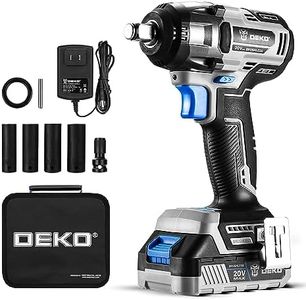 DEKOPRO 20V Cordless Impact Wrench with Brushless Motor, 3 Speed Modes, Self-Stop Function, LED Lights, Ergonomic Handle, Lithium Battery and Charger