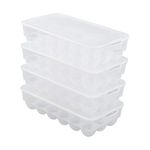 Qqbine Plastic Fridge Egg Trays Storage Container, 4 Packs for Holding 72 Eggs