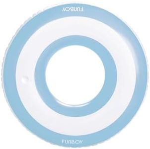 FUNBOY Giant Light Blue Stripe Inflatable Tube Pool Float with Cup Holder 48" | Large Pool Float for Adults | Inner Tube Swimming Pool Toys Swim Rings | Pool Lounger Float for Pool Party & Summer