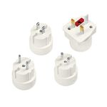 LogiLink PA0186 4 x UK/US Plug Adapter for 100+ Countries for Southern Europe, Commonwealth Countries