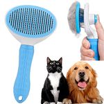 VETMOC Self Cleaning Slicker Brush, Pet Grooming Shedding Brush for Dogs and Cats - Easy to Remove Loose Undercoat, Pet Massaging Tool Suitable for Pets with Long or Short Hair multi