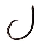 Eagle Claw L2004UH-13/0 Lazer Circle Sea Mid Wire Non Offset Hook, Platinum/Black Finish