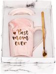 SHENDONG Best Mom Ever Coffee Mug Mom Mother Gifts Novelty Gifts for Mom from Daughter Son Women Mom Gifts for Mom Mother 14Oz Marble Ceramic Coffee Cup with Exquisite Box Packing Spoon