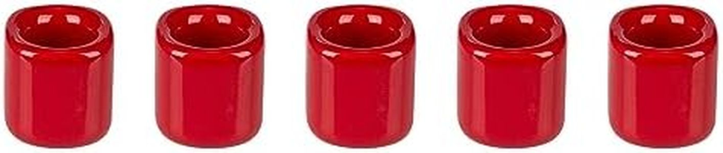 Mega Candles 5 pcs Red Ceramic Chime Ritual Spell Candle Holders, Great for Casting Chimes, Rituals, Spells, Vigil, Witchcraft, Wiccan Supplies & More
