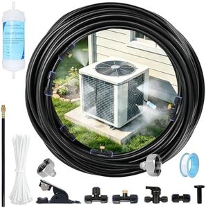AC Condenser Misting Cooling System Includes Water Filter Cutter, Air Conditioner Cooler System Evaporative Cooling Kit for Residential AC Units, Sun-Exposed Condensers&High-Temperature Climate Homes