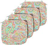 FUNHOME Outdoor Chair Cushion Covers 22x20x4 Inch, No Insert! Water-Resistant Patio Cushion Slipcovers with Zipper, Replacement Cushion Covers for Outdoor Furniture,4 Pack, Melora Paisley(Covers ONLY)