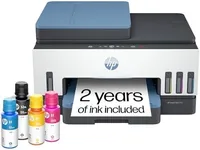 HP Smart Tank 7602 Wireless All-in-One Ink Tank Printer, Scanner, Copier with 2 years of ink included, Best for home office, Cartridge-free Refillable, AI-enabled (28B98A)