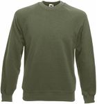 Fruit of the Loom Men Raglan Classic Sweater, Green (Classic Olive), Large