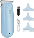 SWEETLF Hair Clippers, Silent Cordless Hair Trimmer, Mini Hair Cutting Kit with 3 Guide Combs, Portable & USB Rechargeable Haircut Clippers for Men Women Kids (Blue)