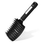 URAQT Hair Brush, Boar Bristle Paddle Hairbrush for Women, Soft Massage Hair Comb, Detangle Hair Brush for Long Thick Curly Hair, Reducing Hair Breakage and Frizzy