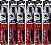 Colgate 360 Charcoal Infused Toothbrush, Floss-Tip Bristles, Soft (Colors Vary) - Pack of 6