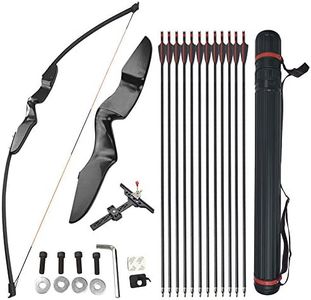 54" Archery Takedown Recurve Bow Set 40lbs Adults Hunting Right Handed Beech Riser Hunting Shooting Practice Competition Longbow Set with Right Hand