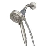 Moen Engage Magnetix Spot Resist Brushed Nickel 3.5-Inch Six-Function Eco-Performance Handheld Showerhead with Magnetic Docking System for Bathroom Shower, 26100SRN