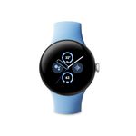 Google Pixel Watch 2 - The Best of Google and Fitbit - Heart Rate Monitor, Stress Management, Safety Features - Android - Polished Silver Aluminium Case - Sports Band in Bay - LTE