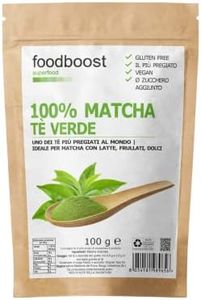 foodboost - The matcha verde giapponese | Matcha tea in polvere | Tè matcha profumato e di un verde intenso | Macha the verde macinato a pietra - 100% made in Italy (100 g)