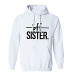 One Love Best Friend Hoodie Long Sleeve Cotton Women BFF Hoodie Pullover for Girl Sister Hoodie Sweater Sweatshirt 1 Piece (White-S)