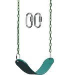 CHARMING TREASURES Flexible Swing Seat Set for Kids/Adults Outdoor Park Garden Tree Backyard with Meter Plastic Coated Chain, Weight Support Upto 150kg, (1.5 Meter, Green)