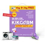 Kikgerm Plant Based Laundry Detergent Powder With Fabric Conditioner - Natural, Eco-friendly, Non-toxic, Biodegradable - Kids Safe, Skin Safe, Pet Safe - Tough Stain Remover - 4 Kg + 2 Kg (6 Kg)