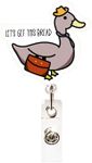 Let's Get This Bread Goose Duck Funny Cartoon Retractable Badge Reel Holder Cute Silly Goose Design Name Tag Card Gift Alligator Badge Accessories Office Supplies forr Nurses Doctors Office Workers