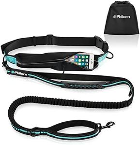 Philorn Hands Free Dog Leash for Running, Jogging | Reflective Stitching, Adjustable Waist Belt(24"-47"), Phone Pouch, Shock Absorbing Dual Handle Bungee(47"-67" Extendable) for Up to 150lbs Large Dog