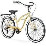 sixthreezero Around The Block Women's Beach Cruiser Bike, Hybrid Bicycle with Rear Rack