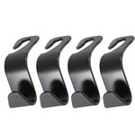 WINOMO 4pcs Car Back Seat Headrest Organizer Hanger Storage Hook for Groceries Bag Handbag (Black)